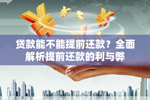 湖口贷款能不能提前还款？全面解析提前还款的利与弊