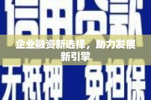 湖口企业融资新选择，助力发展新引擎