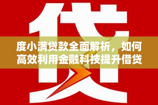 湖口度小满贷款全面解析，如何高效利用金融科技提升借贷体验