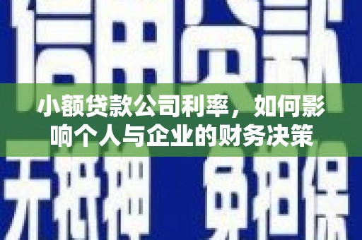 湖口小额贷款公司利率，如何影响个人与企业的财务决策