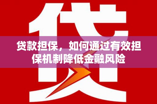 湖口贷款担保，如何通过有效担保机制降低金融风险