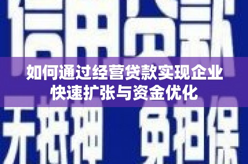 湖口如何通过经营贷款实现企业快速扩张与资金优化