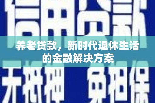 湖口养老贷款，新时代退休生活的金融解决方案